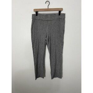 Free People Black And White Gingham Linen Blend Cropped Pants Size Large